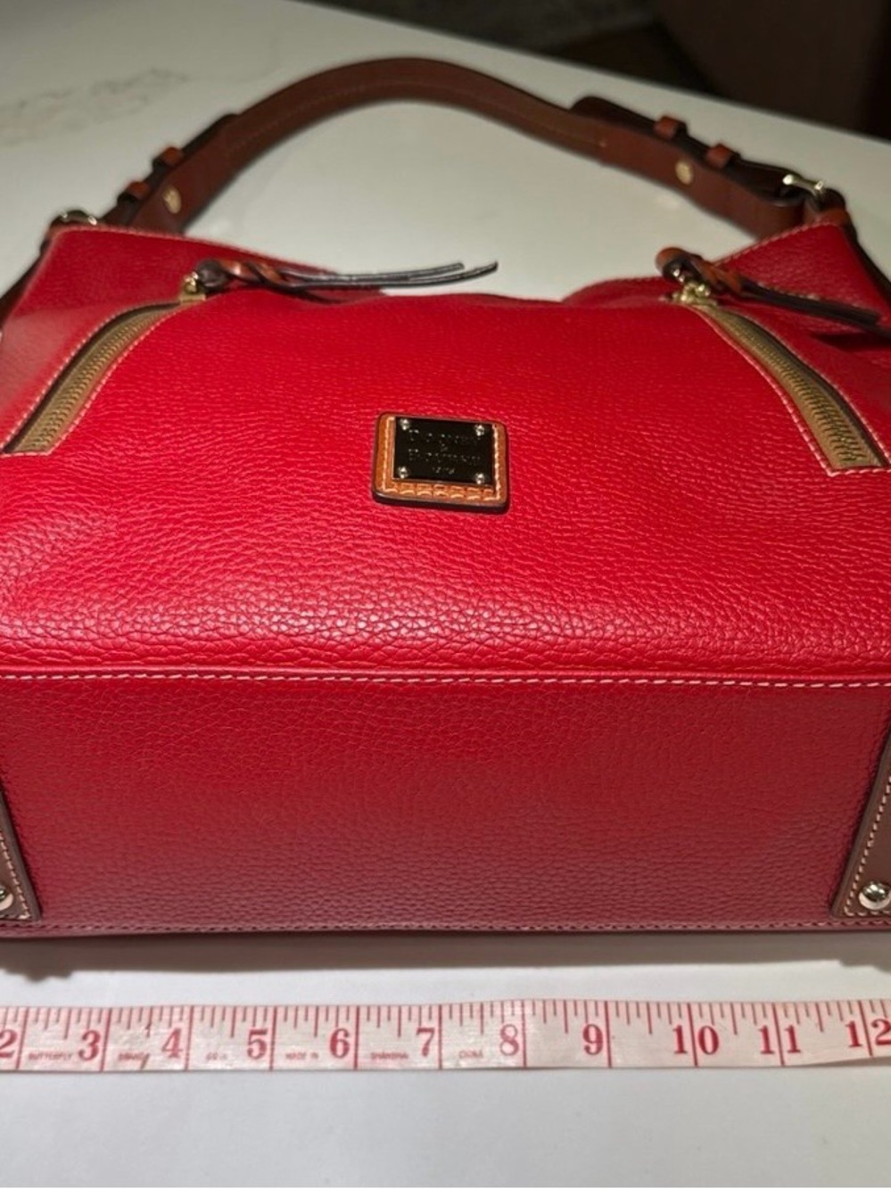 Dooney & Bourke Red Leather Tote and Brown Dooney wallet - Picture 8 of 10